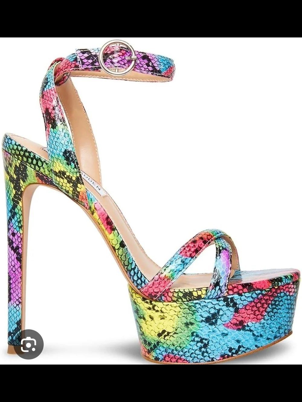 Steve Madden Rainbow Snake-Print Platform Sandals